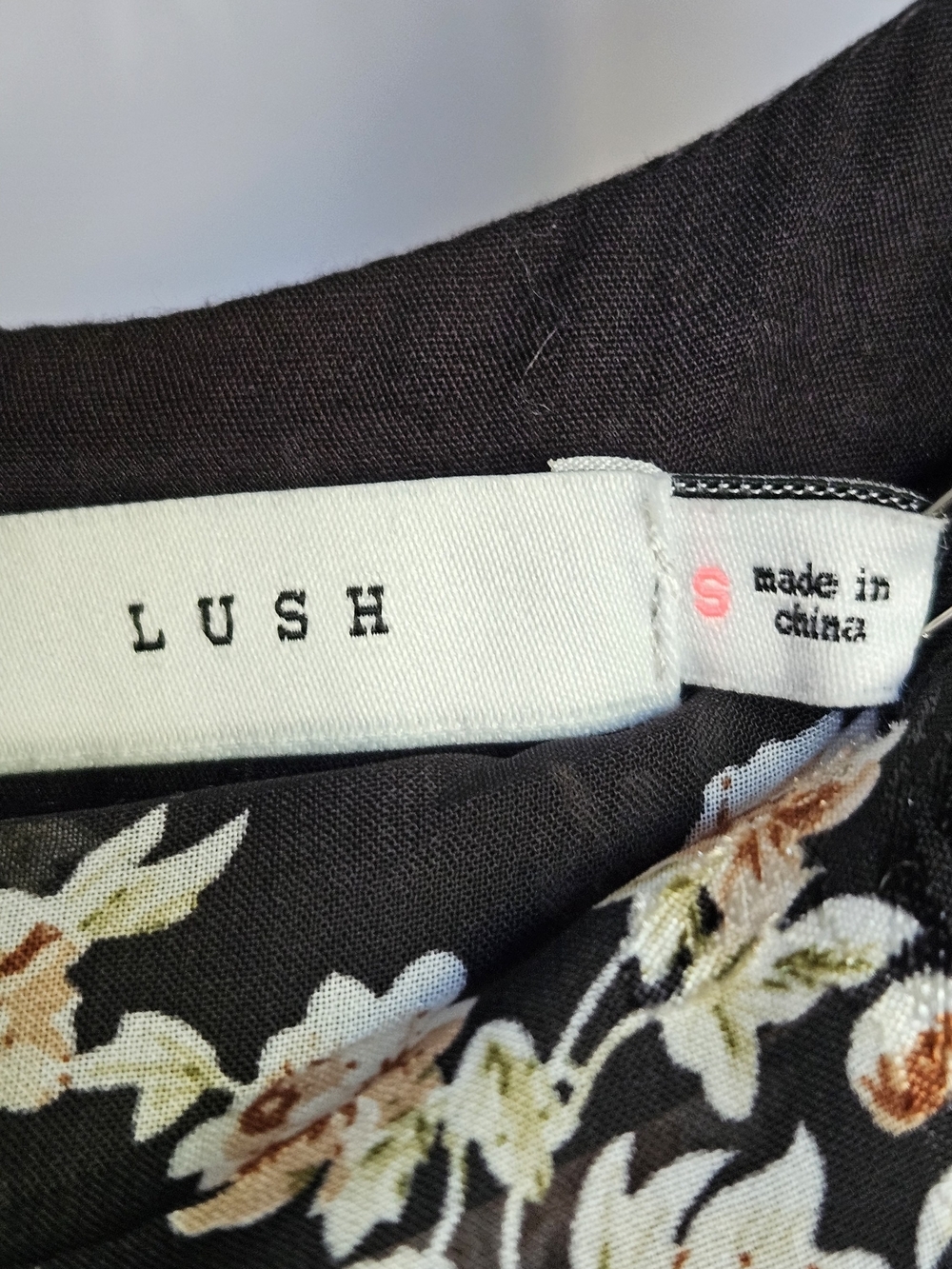 LUSH Floral Burnout Velvet Midi Dress S NWT Ruched High-Low Long Sleeve - Picture 3 of 16